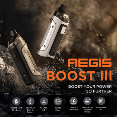 Купить Geek Vape Aegis Boost 3 3000mAh KIT (Silver) Geek Vape Aegis Boost 3 3000mAh KIT (Silver)